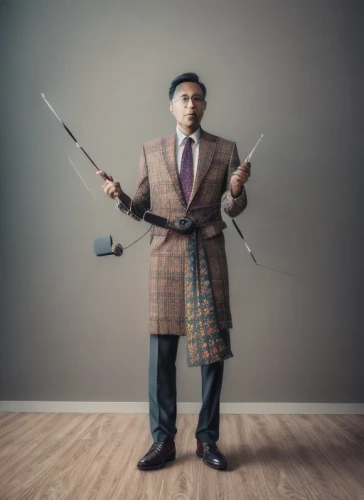man holding gun and light,erhu,white-collar worker,conceptual photography,sales man,violinist violinist,man with umbrella,businessman,black businessman,violinist,longbow,accountant,violin bow,tailor,bow and arrows,financial advisor,blowgun,cello bow,fishing rod,photo manipulation