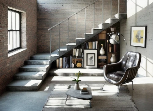 winding staircase,loft,spiral stairs,contemporary decor,steel stairs,interior modern design,staircase,geometric style,spiral staircase,stairwell,outside staircase,modern decor,modern style,circular staircase,stair,interior design,stairs,mid century modern,scandinavian style,rocking chair