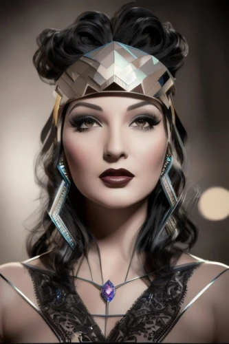 ancient egyptian girl,fantasy portrait,art deco woman,fantasy woman,warrior woman,headdress,fantasy art,cleopatra,female warrior,headpiece,diadem,feather headdress,sorceress,flapper,world digital painting,athena,head woman,celtic queen,the enchantress,priestess