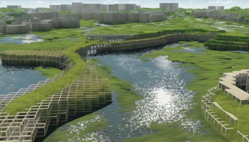 artificial island,artificial islands,aquaculture,wetland,floating islands,wastewater treatment,eco-construction,autostadt wolfsburg,city moat,underground lake,canal tunnel,water channel,wetlands,ancient city,water cube,fish traps,water wall,urban design,urban park,fish farm