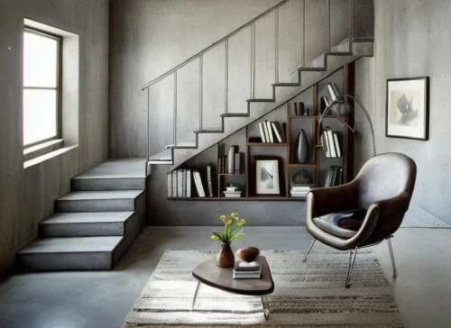 winding staircase,circular staircase,spiral stairs,spiral staircase,staircase,steel stairs,rocking chair,outside staircase,modern decor,contemporary decor,stairwell,interior modern design,scandinavian style,stair,chaise longue,modern style,wooden stairs,stairs,geometric style,interior design