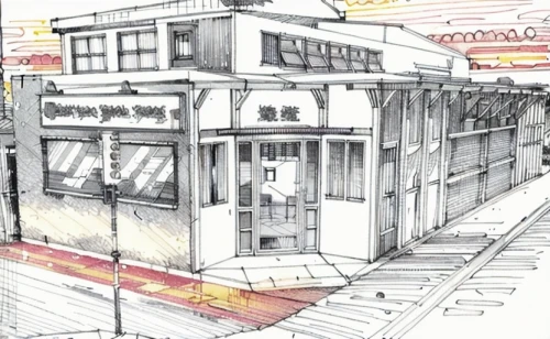 streetcar,street car,tram,tramway,store fronts,subway station,trolley train,camera illustration,trolley,house drawing,trolley bus,yatai,shipping container,cablecar,railroad station,hand-drawn illustration,bus station,bus garage,retro diner,construction set