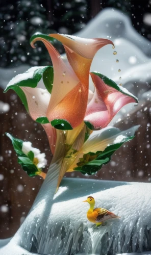 tulip on snow,natal lily,flower of water-lily,flower of christmas,glory of the snow,snow scene,rosa 'the fairy,white rose snow queen,world digital painting,fantasy picture,trumpet of the swan,flower nectar,the snow queen,snowfall,rain lily,3d fantasy,flower and bird illustration,fragrant snow sea,calla lily,flower water