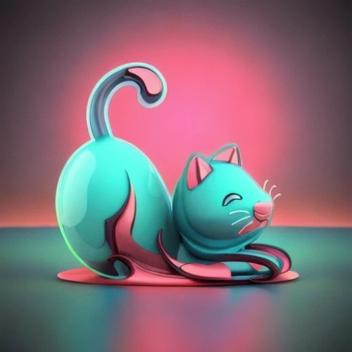 cinema 4d,3d figure,cat vector,cat on a blue background,cartoon cat,cyan,fantasia,3d model,pink cat,slinky,rex cat,feline,color rat,b3d,cat-ketch,tiktok icon,3d object,little cat,cat toy,3d