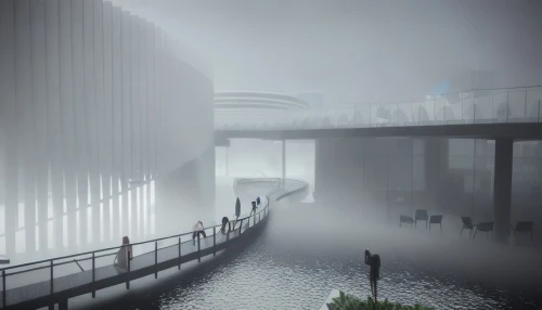 autostadt wolfsburg,veil fog,wave of fog,the fog,futuristic art museum,elbphilharmonie,fog,emission fog,foggy landscape,dense fog,high fog,mist,boomerang fog,foggy day,north american fog,foggy,ground fog,foggy bottom,footbridge,samuel beckett bridge