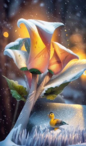 lotus art drawing,fantasy picture,tulip on snow,lotuses,lotus on pond,snow scene,flower and bird illustration,natal lily,world digital painting,flower of water-lily,lotus blossom,3d fantasy,nuphar,pond flower,winter rose,fantasy art,glory of the snow,winter magic,white water lily,winter dream