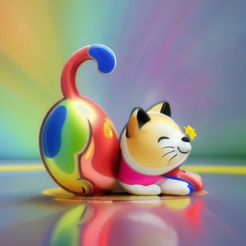 nyan,cartoon cat,cat toy,rainbow pencil background,3d figure,spinning top,pot of gold background,cute cartoon character,rainbow background,lensball,raimbow,cat vector,cute cat,tom cat,3d model,wind-up toy,bouncy ball,mow,toy,pink cat