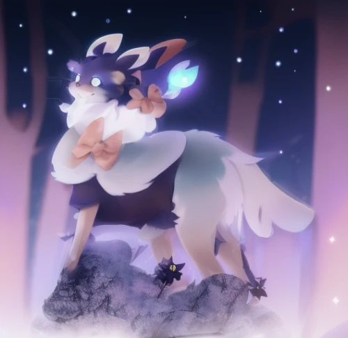 wolf couple,kitsune,starlight,falling star,faerie,faun,constellation wolf,starflower,summoner,fairy galaxy,encounter,moon and star,glory of the snow,glowing antlers,moonbow,mystic star,night star,nine-tailed,shepherd romance,the moon and the stars