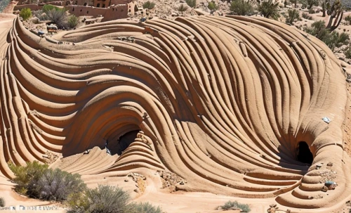 fossil dunes,wave rock,stone desert,sandstone wall,geological phenomenon,sandstone,arid landscape,sand waves,soil erosion,rock erosion,arid,erosion,cliff dwelling,admer dune,moray,geological,libyan desert,arid land,flaming mountains,sand pattern