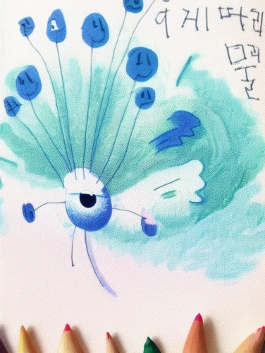 sea slug,cloud mushroom,fairy peacock,sea anemone,fugu,puffer fish,blue mushroom,blue fish,blue peacock,blowfish,water creature,surface lure,anemone,skyflower,blue anemone,fluffy diary,watercolor blue,blue bird,jellyfish,eye butterfly