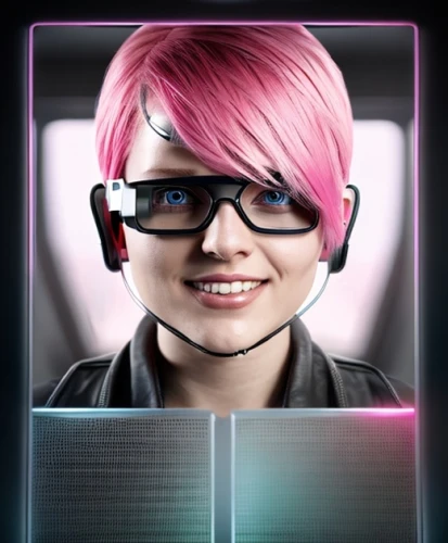 headset profile,pink round frames,cyber glasses,pink vector,pink glasses,operator,computer icon,silphie,cyberpunk,custom portrait,portrait background,mini e,female doctor,kosmea,olallieberry,phone icon,life stage icon,twitch icon,magenta,nora