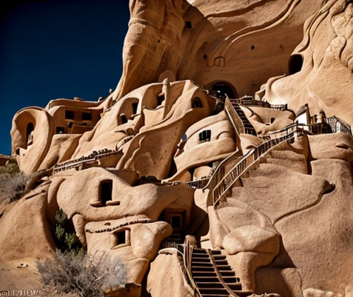 hoodoos,stone stairway,winding steps,sand sculptures,cliff dwelling,timna park,moon valley,anasazi,tuff stone dwellings,guards of the canyon,stone stairs,arches national park,steps carved in the rock,sandstone wall,rock formations,rock formation,sandstone rocks,winding staircase,rock face,carvings