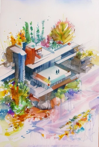 palace of knossos,school design,khokhloma painting,house drawing,watercolor,asian architecture,watercolor sketch,architect plan,contemporary,watercolour,build by mirza golam pir,landscape plan,temple,archidaily,home landscape,watercolor painting,watercolors,chinese architecture,residential house,urban landscape