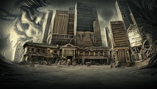 black city,destroyed city,ghost town,background image,post-apocalyptic landscape,apocalyptic,post apocalyptic,the haunted house,cartoon video game background,sci fiction illustration,doomsday,metropolis,lostplace,halloween background,lost place,haunted house,play escape game live and win,photomanipulation,photomontage,district 9
