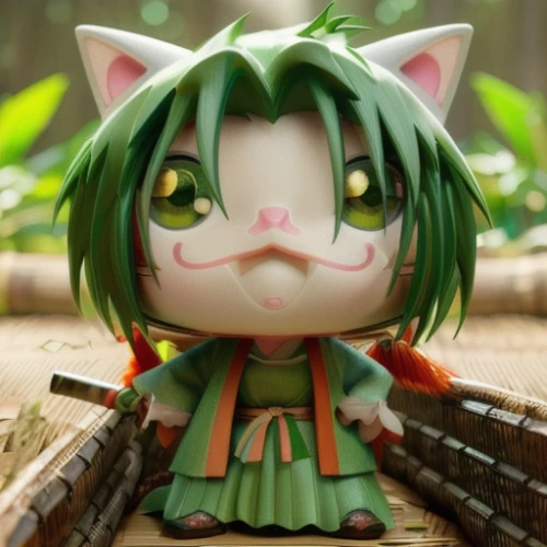 tiki,robin hood,melonpan,komajirou,yujacha,cub,mandraki,anahata,takuan,kabayaki,chibi,kotobukiya,komatsuna,cat warrior,goki,wind-up toy,kusa mochi,bamboo,jin deui,horumonyaki