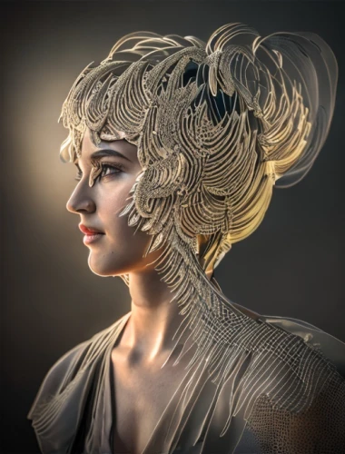 art deco woman,athena,woman of straw,laurel wreath,lady justice,fantasy portrait,cybele,artemisia,cleopatra,ancient egyptian girl,portrait background,head woman,artemis,thracian,lycaenid,digital compositing,tiber riven,headpiece,world digital painting,mary-gold