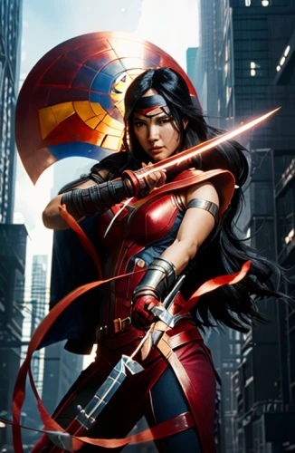 wonder woman city,wonderwoman,super heroine,wonder woman,super woman,superhero background,goddess of justice,figure of justice,lasso,lady justice,monsoon banner,awesome arrow,red super hero,huntress,female warrior,wanda,caped,digital compositing,super hero,amazone