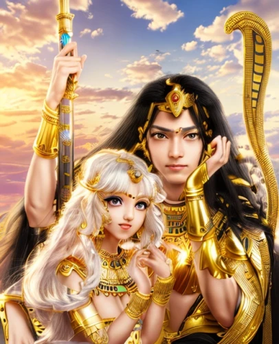 ramayan,ramayana,virgos,mother and father,prince and princess,fantasy picture,lindos,cg artwork,magi,beautiful couple,protectors,pharaoh,artemis temple,golden crown,el dorado,goddess of justice,surbahar,golden heart,gods,zodiac sign libra