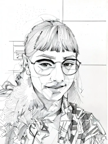 illustrator,artist portrait,office line art,portrait of christi,self-portrait,pencil and paper,comic halftone woman,caricature,digital drawing,pencil frame,line drawing,graphite,line-art,camera drawing,pen drawing,hand-drawn illustration,caricaturist,portrait,portait,female portrait