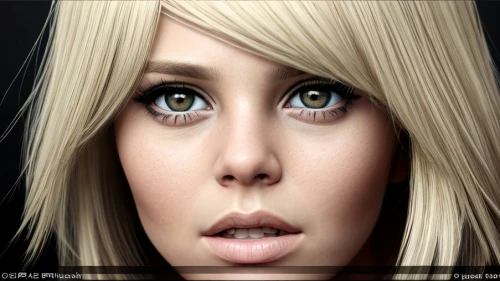 3d rendered,women's eyes,doll's facial features,anime 3d,3d rendering,realdoll,woman face,portrait background,animated cartoon,humanoid,blonde woman,woman's face,artificial hair integrations,image manipulation,regard,3d model,retouch,eyes line art,blonde girl,render