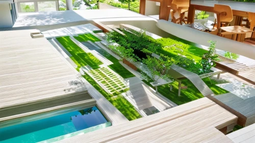 japanese architecture,roof top pool,infinity swimming pool,wooden decking,bamboo plants,glass roof,swimming pool,garden design sydney,grass roof,landscape design sydney,balcony garden,eco hotel,landscape designers sydney,tropical house,bamboo curtain,outdoor pool,glass wall,roof landscape,pool house,roof garden
