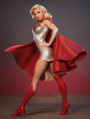 super heroine,christmas pin up girl,pin up christmas girl,marylyn monroe - female,marilyn monroe,super woman,christmas woman,connie stevens - female,retro christmas girl,christmas figure,valentine pin up,marilyn,red super hero,harley quinn,retro woman,majorette (dancer),retro christmas lady,lady medic,red cape,3d figure
