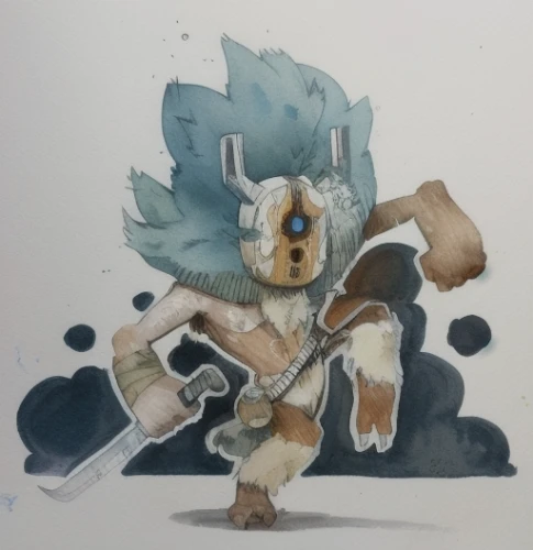 barbarian,wind warrior,sea god,cat warrior,watercolor sketch,cent,art bard,watercolors,water color,watercolor cat,gladiator,copic,thundercat,spear,garp fish,scandia gnome,fantasy warrior,watercolor arrows,warrior,lone warrior