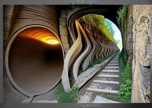 wall tunnel,concrete pipe,sewer pipes,drainage pipes,tunnel,slide tunnel,canal tunnel,environmental art,winding steps,art forms in nature,plant tunnel,drain pipe,water pipes,underground cables,ventilation pipe,helix,train tunnel,portals,industrial tubes,hollow way