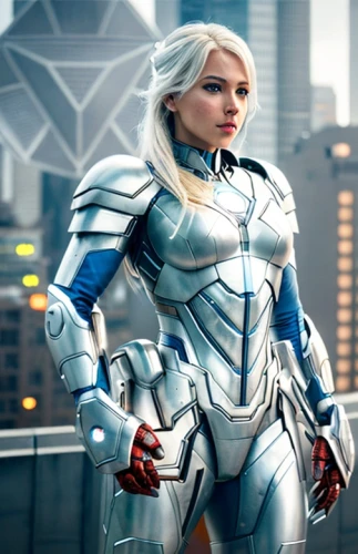 silver,nova,steel,aluminum,steel man,silvery blue,silver blue,winterblueher,cyborg,chrome steel,grey fox,cosplay image,samara,aluminium,merc,silver arrow,female warrior,superhero background,shoulder pads,silver fox