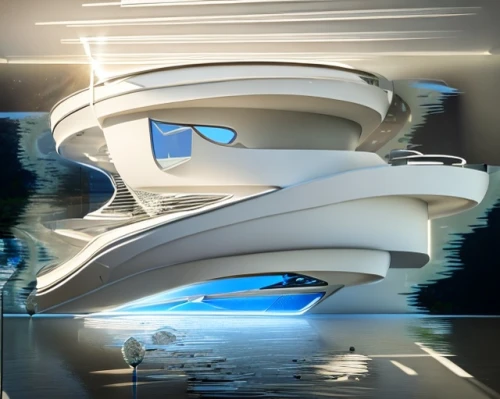 futuristic architecture,futuristic art museum,sky space concept,futuristic landscape,futuristic,yacht exterior,cinema 4d,3d rendering,space ship model,aqua studio,futuristic car,futura,mri machine,maglev,propulsion,3d render,crown render,render,luxury yacht,alien ship