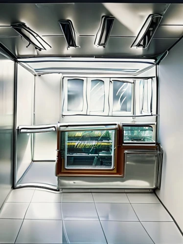 laboratory oven,luggage compartments,ufo interior,autoclave,aircraft cabin,capsule hotel,exhaust hood,galley,compartment,microwave oven,refrigerator,under-cabinet lighting,unit compartment car,the vehicle interior,compartments,underground garage,commercial air conditioning,modern kitchen,fridge,mri machine