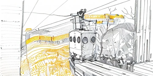 camera drawing,walt disney concert hall,note paper and pencil,athens art school,camera illustration,watercolor paris balcony,disney concert hall,cablecar,panoramical,hand-drawn illustration,stage design,metro escalator,yellow wall,cable car,gondola lift,escalator,school design,concept art,cable cars,sheet drawing