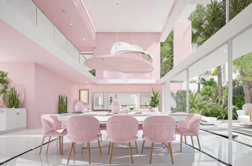 breakfast room,pink ice cream,color pink white,pink macaroons,interior design,baby pink,pink chair,modern kitchen interior,modern kitchen,kitchen design,pink-white,white-pink,modern decor,pink white,interior modern design,light pink,natural pink,white pink,color pink,dining room