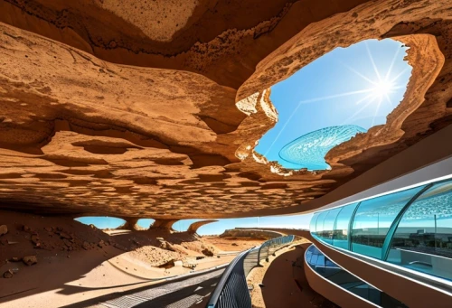 red canyon tunnel,train tunnel,underground car park,timna park,slide tunnel,dubai desert,sky train,futuristic landscape,moving walkway,valley of fire,valley of fire state park,glass roof,railway tunnel,tunnel,futuristic architecture,underground garage,arid landscape,the dubai mall entrance,south korea subway,geological phenomenon