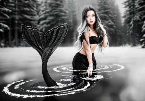water lotus,fantasy picture,water lilly,fantasy art,water nymph,lotus art drawing,photomanipulation,ice queen,water lily,lily water,black water,photo manipulation,waterlily,girl on the river,photoshop manipulation,winter background,sorceress,siren,the enchantress,image manipulation