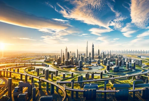 futuristic landscape,dubai,futuristic architecture,metropolis,prospects for the future,smart city,solar cell base,utopian,fantasy city,industrial landscape,terraforming,futuristic,dystopian,urbanization,tianjin,abu dhabi,city cities,energy transition,urban development,dhabi