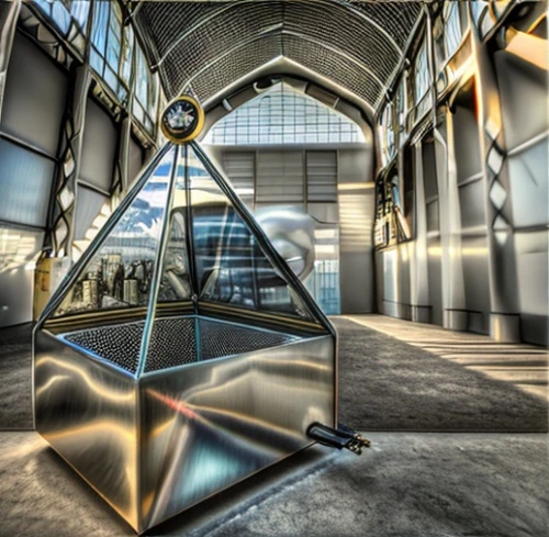 parabolic mirror,glass pyramid,futuristic art museum,stargate,mirror house,prism ball,air space museum,mirror ball,steel sculpture,structural glass,glass sphere,glass wall,kinetic art,glass ball,prismatic,propeller,glass building,glass roof,sun dial,united propeller
