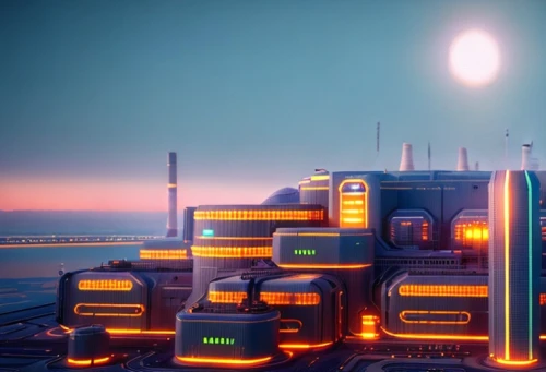 solar cell base,futuristic landscape,space port,electric tower,cellular tower,hub,sky space concept,metropolis,valerian,power towers,refinery,futuristic architecture,scifi,neon human resources,sci - fi,sci-fi,earth station,container freighter,fantasy city,futuristic