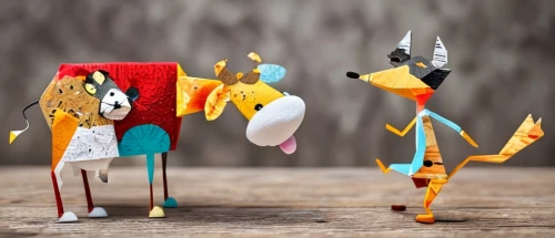 whimsical animals,animals play dress-up,puppet theatre,anthropomorphized animals,miniature figures,abstract cartoon art,pinocchio,paper art,piñata,wooden figures,folk art,ballet don quijote,puppeteer,play figures,string puppet,figurines,wind-up toy,worry doll,puppets,stick kids