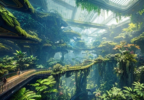 rainforest,rain forest,tropical jungle,tunnel of plants,plant tunnel,fractal environment,jungle,futuristic landscape,greenforest,underwater oasis,environment,alien world,elven forest,biome,the forests,green forest,oasis,fairy world,the forest,forests