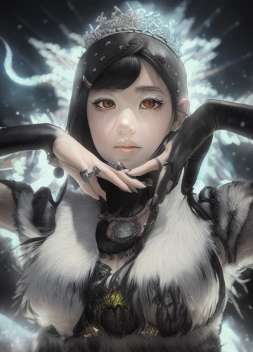 fantasy portrait,the snow queen,eternal snow,ice queen,gara,white rose snow queen,bjork,summoner,crow queen,eris,portrait background,ursa,tundra,fuki,fantasy picture,winterblueher,hwachae,show off aurora,luna,xiaochi