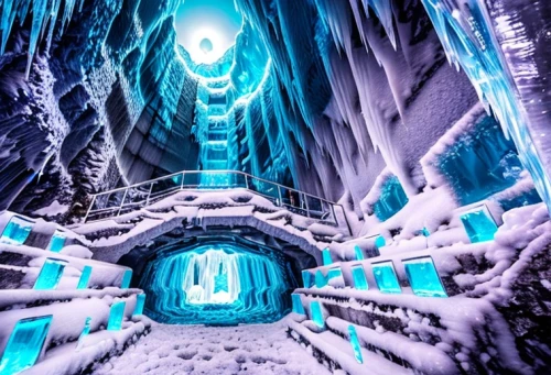 ice castle,ice cave,ice hotel,ice wall,ice planet,snowhotel,hall of the fallen,icemaker,ice,icicles,infinite snow,igloo,ice landscape,winter wonderland,icy,glacier cave,icicle,frozen,3d fantasy,portal
