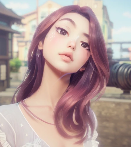 vanessa (butterfly),natural cosmetic,3d rendered,color is changable in ps,cosmetic brush,rapunzel,cosmetic,mauve,maya,anime 3d,japanese sakura background,sakura,oil cosmetic,3d render,vintage girl,mamiya,cosmetics counter,game character,honmei choco,disney character