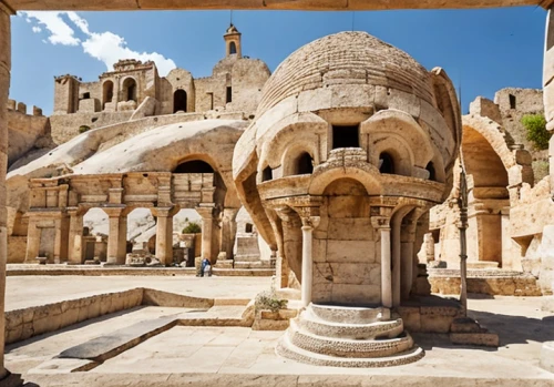 el jem,göreme,el djem,matera,byzantine architecture,ephesus,cappadocia,celsus library,jerash,umayyad palace,amman,iranian architecture,jordan tours,ancient city,marble palace,rock-mosque,amman citadel,ancient buildings,byzantine,qasr amra