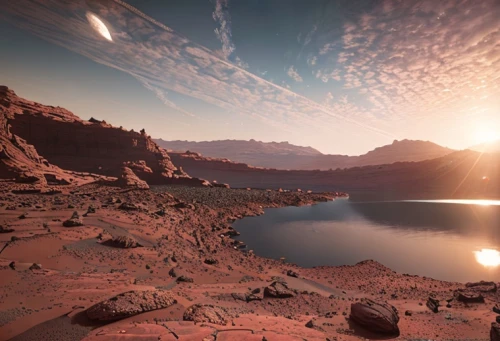 red planet,desert planet,planet mars,alien planet,alien world,moon valley,red sand,futuristic landscape,planet alien sky,terraforming,virtual landscape,exoplanet,dry lake,red earth,sossusvlei,lake powell,martian,barren,glen canyon,mars i