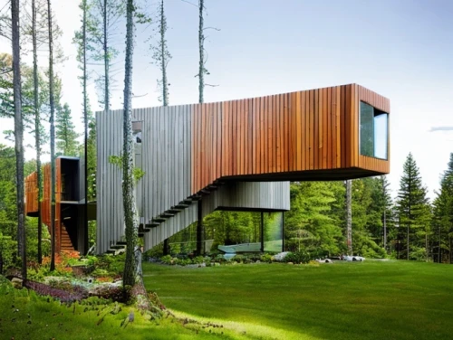 cubic house,house in the forest,timber house,cube house,corten steel,inverted cottage,modern architecture,modern house,wooden house,tree house,dunes house,cube stilt houses,tree house hotel,eco-construction,treehouse,frame house,house in the mountains,house in mountains,residential house,log home