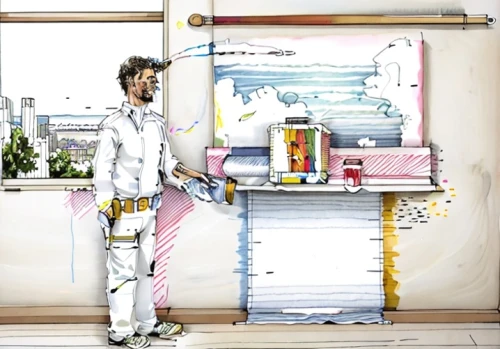 dry erase,meticulous painting,repairman,chef's uniform,dishwasher,furikake,freezer,scientist,painter,watercolor shops,painting technique,chemical laboratory,chemist,to paint,anime japanese clothing,chef,man with a computer,camera illustration,white-collar worker,microbiologist