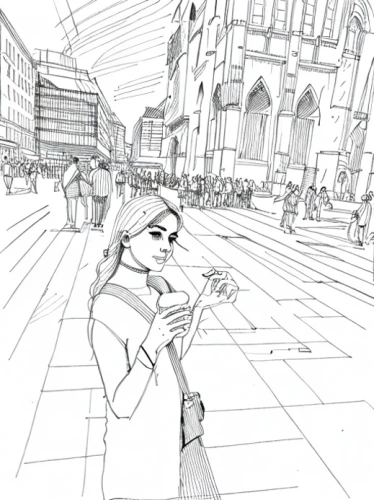 woman playing violin,street musician,woman holding a smartphone,violin woman,itinerant musician,camera drawing,woman playing,girl with speech bubble,camera illustration,coloring page,violin player,street musicians,st mark's square,people reading newspaper,blonde woman reading a newspaper,mono-line line art,violinist,a pedestrian,piazza navona,city ​​portrait