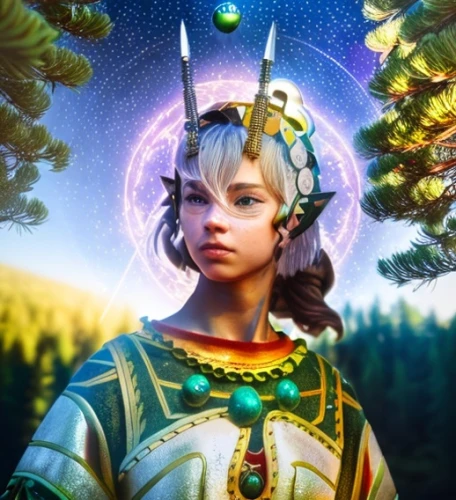 fantasy portrait,fae,bjork,mystical portrait of a girl,fantasy picture,druid,pachamama,ora,aurora,lakshmi,artemisia,anahata,avatar,cleopatra,elven,natura,priestess,elf,jaya,flora