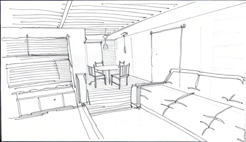 railway carriage,cabin,hallway space,attic,inverted cottage,small cabin,3d rendering,house drawing,aircraft cabin,rail car,train car,rendering,dugout,japanese-style room,compartment,railroad car,outlines,study room,train compartment,frame drawing